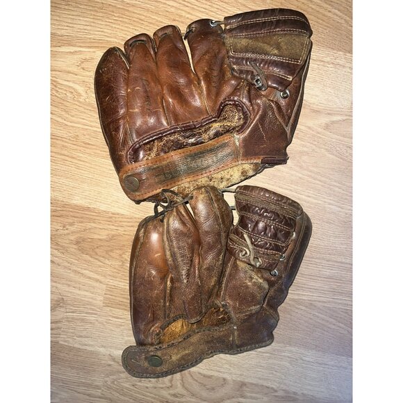 Vintage Wilson A2104 & A2220 Prof. Ball Hawk Enos Baseball Gloves Left Hand - Picture 1 of 7